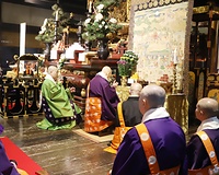 堀澤探題を導師に営まれた延暦寺の涅槃講式＝延暦寺提供