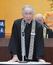 今臨宗で退任の意向を表明する増田総長