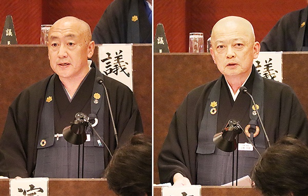 総括質問する石附議員㊧と小島議員