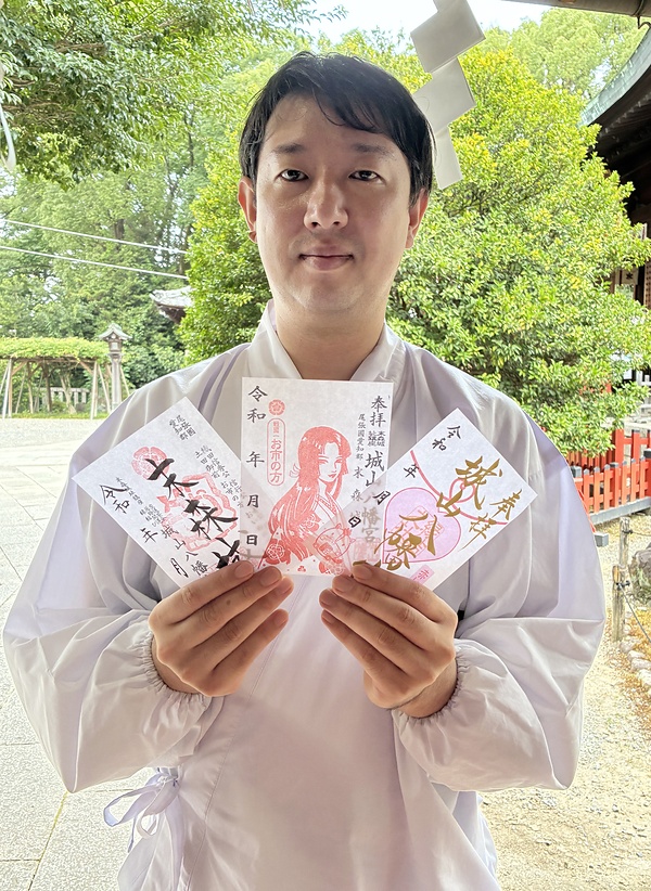 神社と地域に少しでも親しんでもらおうと、織田家の武将印・姫印も授与している